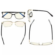 eyekeeper.com Crystal Blue Light Blocking Reading Glasses LX17020 Eyeglasses White Smoke Black Silver / without magnification,Black Silver / +0.50,Black Silver / +0.75,Black Silver / +1.00,Black Silver / +1.25,Black Silver / +1.50,Black Silver / +1.75,Black Silver / +2.00,Blue Silver / without magnification,Blue Silver / +0.50,Blue Silver / +