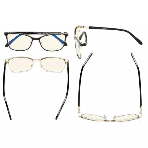 eyekeeper.com Crystal Blue Light Blocking Reading Glasses LX17020 Eyeglasses White Smoke Black Silver / without magnification,Black Silver / +0.50,Black Silver / +0.75,Black Silver / +1.00,Black Silver / +1.25,Black Silver / +1.50,Black Silver / +1.75,Black Silver / +2.00,Blue Silver / without magnification,Blue Silver / +0.50,Blue Silver / +