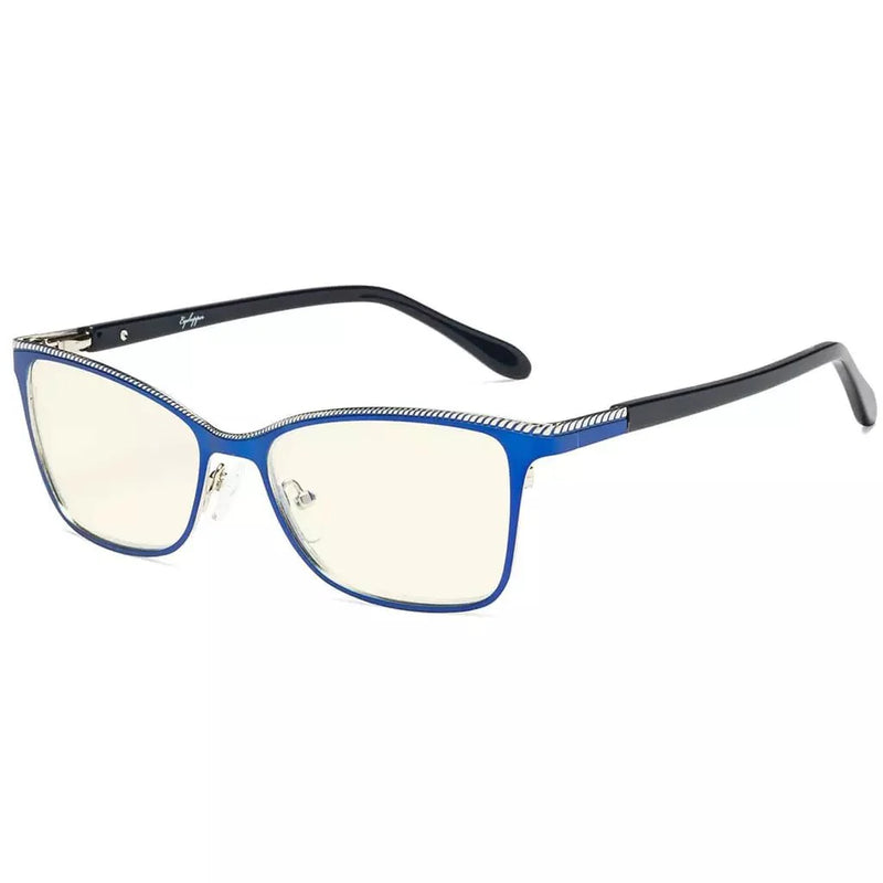 eyekeeper.com Crystal Blue Light Blocking Reading Glasses LX17020 Eyeglasses White Smoke Blue Silver / without magnification,Blue Silver / +0.50,Blue Silver / +0.75,Blue Silver / +1.00,Blue Silver / +1.25,Blue Silver / +1.50,Blue Silver / +1.75,Blue Silver / +2.00