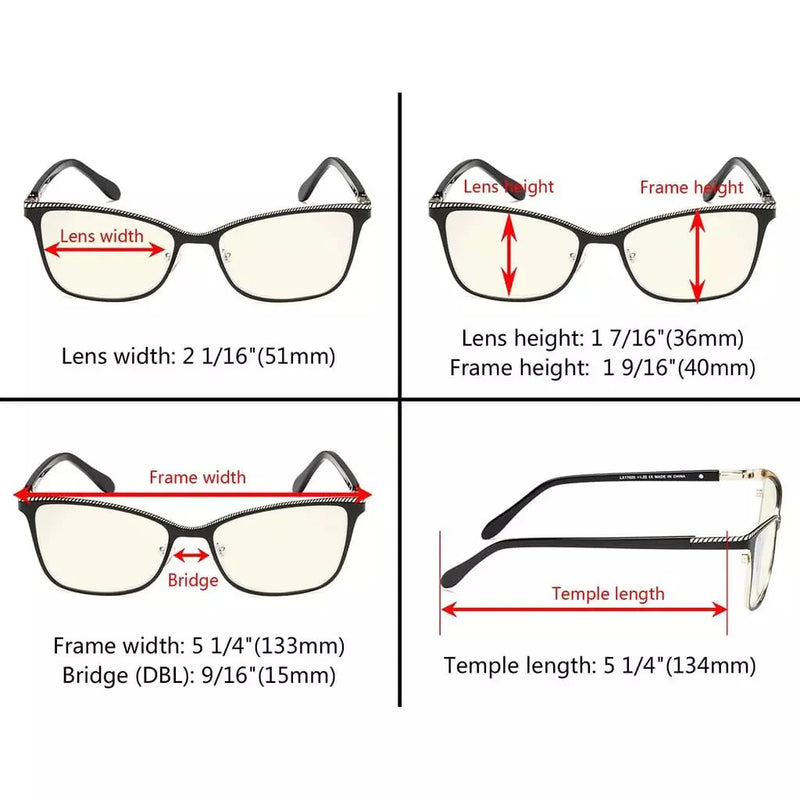 eyekeeper.com Crystal Blue Light Blocking Reading Glasses LX17020 Eyeglasses White Smoke Black Silver / without magnification,Black Silver / +0.50,Black Silver / +0.75,Black Silver / +1.00,Black Silver / +1.25,Black Silver / +1.50,Black Silver / +1.75,Black Silver / +2.00,Blue Silver / without magnification,Blue Silver / +0.50,Blue Silver / +