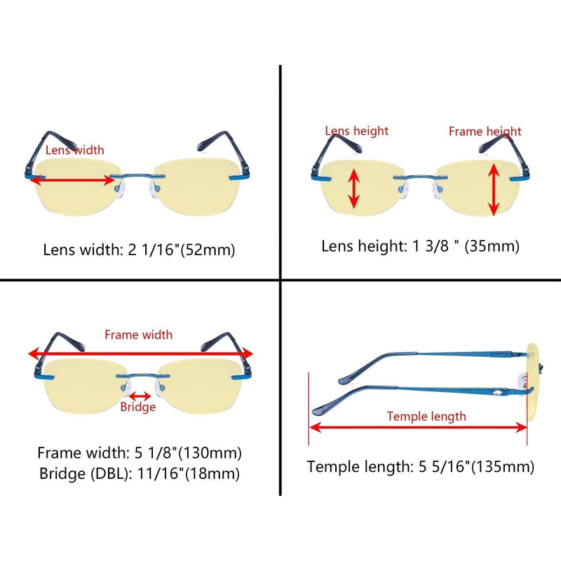 eyekeeper.com Rimless Blue Light Blocking Reading Glasses TMWK9907A Eyeglasses Bisque Black / without magnification,Black / +0.50,Black / +1.00,Black / +1.25,Black / +1.50,Black / +1.75,Black / +2.00,Black / +2.50,Black / +3.00,Black / +3.50,Blue / without magnification,Blue / +0.50,Blue / +1.00,Blue / +1.25,Blue / +1.50,Blue / +1.75,Blue