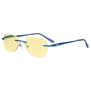 eyekeeper.com Rimless Blue Light Blocking Reading Glasses TMWK9907A Eyeglasses Wheat Blue / without magnification,Blue / +0.50,Blue / +1.00,Blue / +1.25,Blue / +1.50,Blue / +1.75,Blue / +2.00,Blue / +2.50,Blue / +3.00,Blue / +3.50