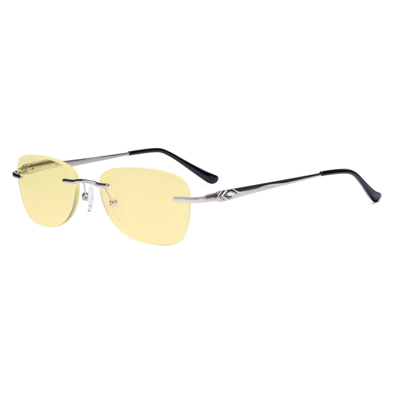 eyekeeper.com Rimless Blue Light Blocking Reading Glasses TMWK9907A Eyeglasses Wheat Silver / without magnification,Silver / +0.50,Silver / +1.00,Silver / +1.25,Silver / +1.50,Silver / +1.75,Silver / +2.00,Silver / +2.50,Silver / +3.00,Silver / +3.50