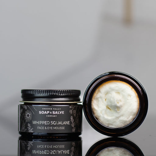 Chagrin Valley Soap & Salve Whipped Squalane Face & Eye Cream Facial Cleansers and Moisturizers Gray 1 fl oz Jar