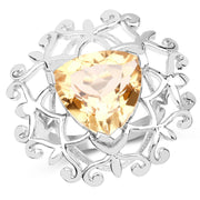 Bids.com 5.71 Carat Genuine Citrine .925 Sterling Silver Ring Rings White Smoke size 7.00,size 6.00,size 8.00,size 9.00