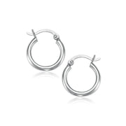 Bids.com 10k White Gold Polished Hoop Earrings (15 mm) Earrings White Smoke White Gold