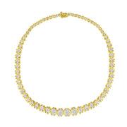 Bids.com 10K Yellow Gold 4 cttw Brilliant Round-Cut Diamond Graduating Riviera Statement Necklace (H-I Color, I2-I3 Clarity) Necklaces White Smoke Yellow.Gold / 18