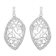 Bids.com 0.73 Carat Genuine White Diamond .925 Sterling Silver Earrings Earrings White Smoke