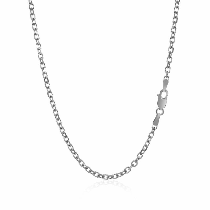 Bids.com 2.3mm 14k White Gold Diamond Cut Cable Link Chain Necklaces White Smoke 16 / White Gold,18 / White Gold,20 / White Gold,22 / White Gold,24 / White Gold,30 / White Gold,One / White Gold