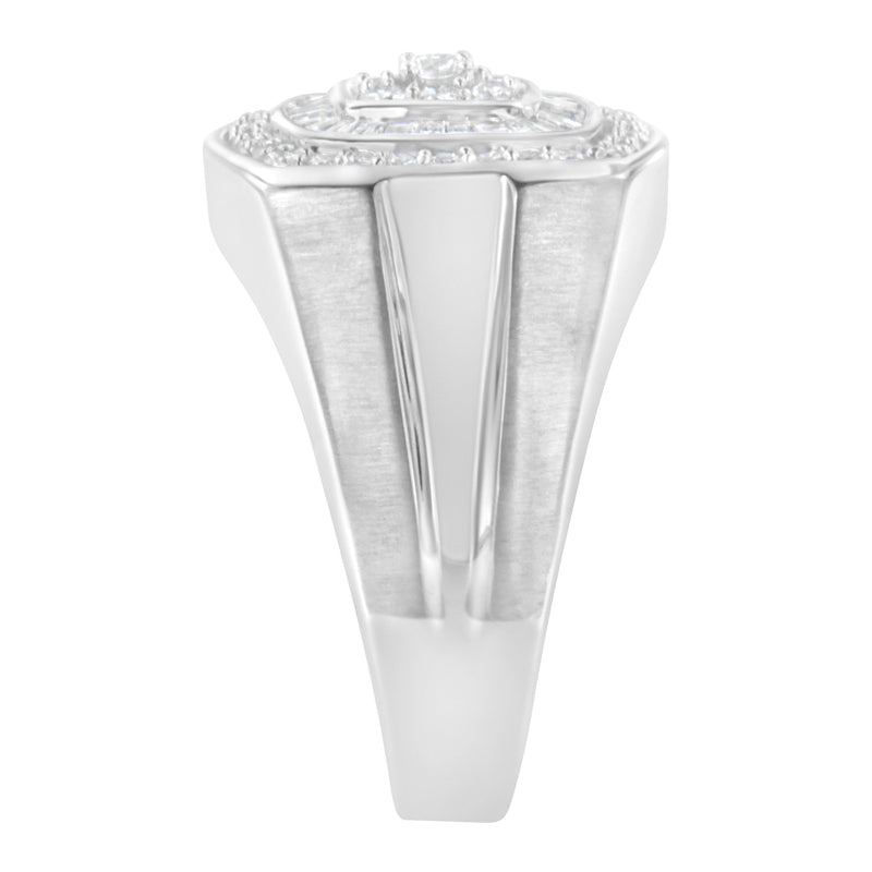 Bids.com 14K White Gold Men's 1 CTTW Diamond Band Ring Rings White Smoke 10 / White.Gold,10.5 / White.Gold,9.5 / White.Gold
