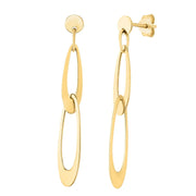 Bids.com 14k Yellow Gold Italian Oval Link Earrings Earrings White Smoke Yellow Gold