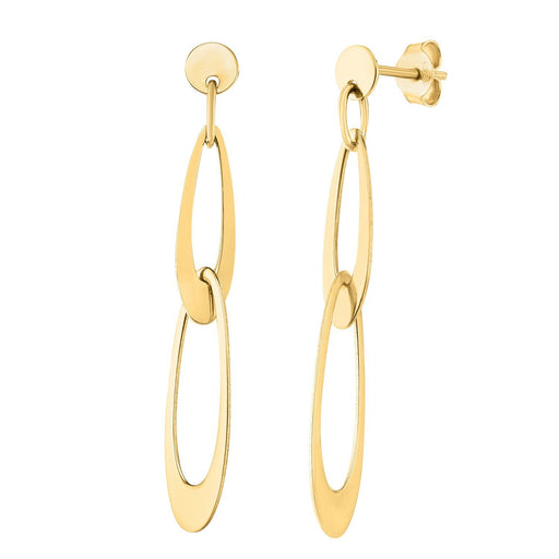 Bids.com 14k Yellow Gold Italian Oval Link Earrings Earrings White Smoke Yellow Gold