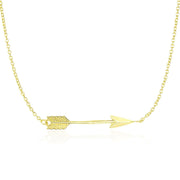Bids.com 14k Yellow Gold Chain Necklace with Horizontal Arrow Pendant Necklaces White Smoke 18 / Yellow Gold