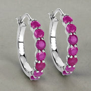 Bids.com 2.80 Carat Genuine Ruby .925 Sterling Silver Earrings Earrings Dark Sea Green
