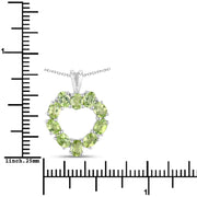 Bids.com 1.70 Carat Genuine Peridot .925 Sterling Silver Pendant Pendants White Smoke size 18.00