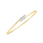 Bids.com 14k Two Tone Gold Diamond Bypass Bar Bangle (2.00 mm) Bracelets White Smoke Two-Tone Gold