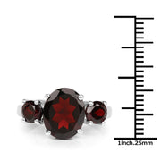Bids.com 5.01 Carat Genuine Garnet .925 Sterling Silver Ring Rings White Smoke size 5.00,size 10.00,size 6.00,size 7.00,size 8.00,size 9.00