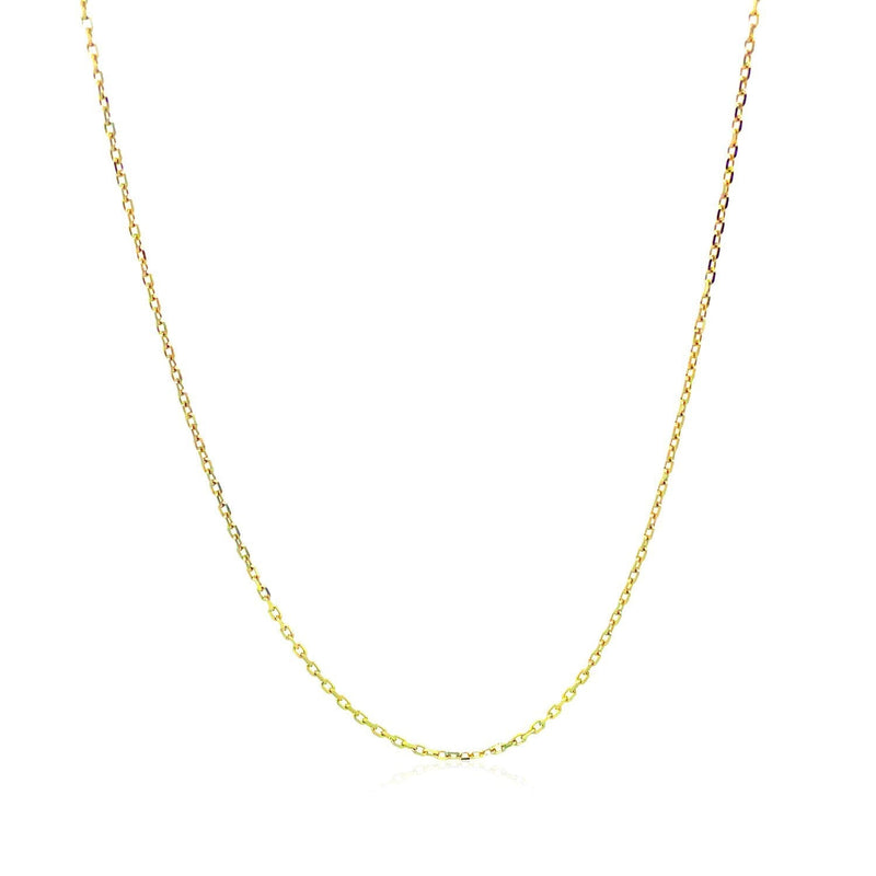 Bids.com 18k Yellow Gold Diamond Cut Cable Link Chain (0.80 mm) Necklaces White Smoke 16 / Yellow Gold,18 / Yellow Gold