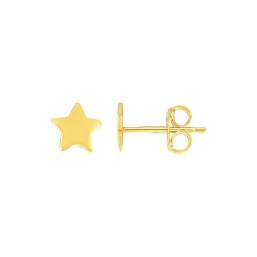 Bids.com 14k Yellow Gold Post Earrings with Stars Earrings White Smoke Yellow Gold