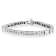Bids.com 14K White Gold Princess Cut Diamond Bracelet (1.00 cttw, H-I Color, SI1-SI2 Clarity) Bracelets White Smoke White.Gold / 7