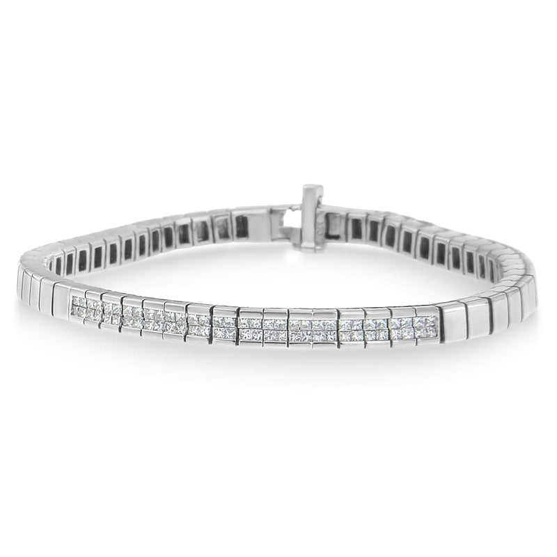 Bids.com 14K White Gold Princess Cut Diamond Bracelet (1.00 cttw, H-I Color, SI1-SI2 Clarity) Bracelets White Smoke White.Gold / 7