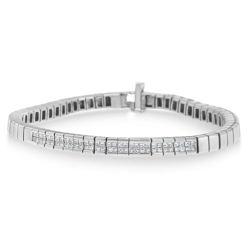 Bids.com 14K White Gold Princess Cut Diamond Bracelet (1.00 cttw, H-I Color, SI1-SI2 Clarity) Bracelets White Smoke White.Gold / 7