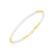 Bids.com 14k Yellow Gold High Polish Freshwater Pearl Pallina Bead Bracelet Bracelets White Smoke 7 / Yellow Gold