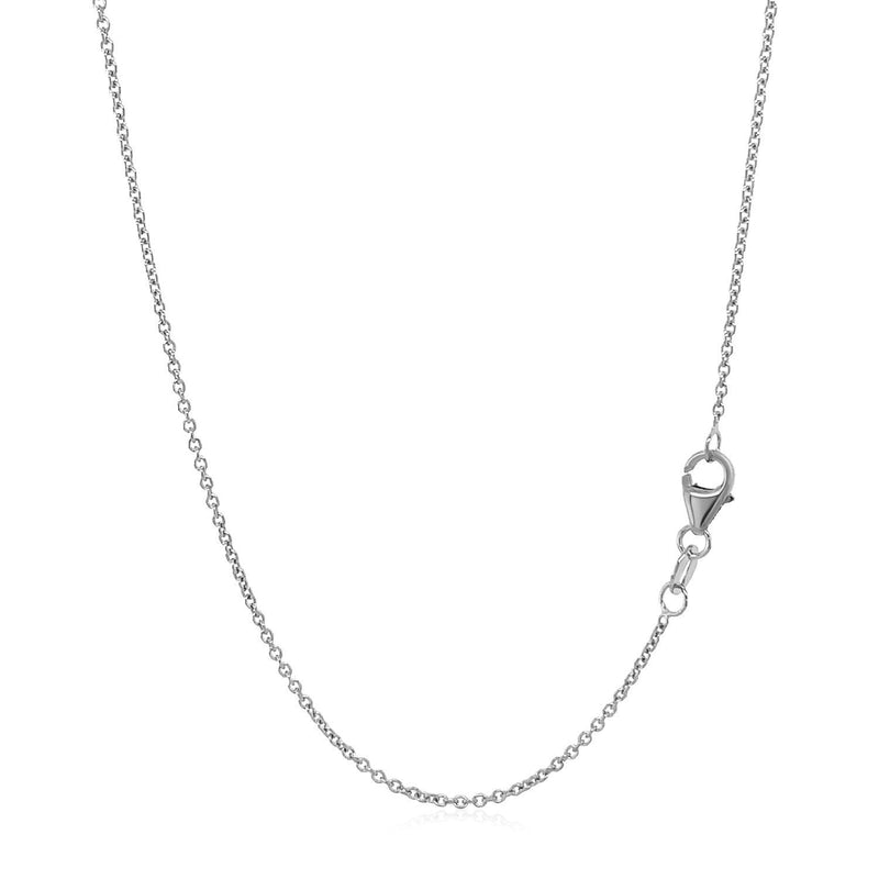 Bids.com 14k White Gold Round Cable Link Chain 1.2mm Necklaces White Smoke 16 / White Gold,17 / White Gold,18 / White Gold,20 / White Gold