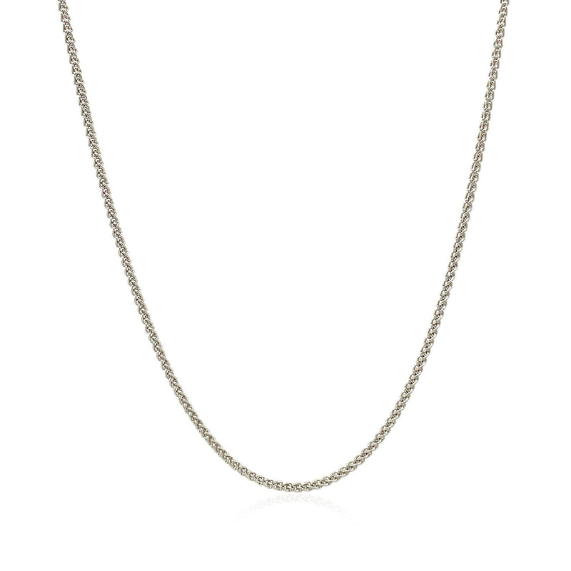 Bids.com 18k White Gold Round Wheat Chain 1.4mm Necklaces White Smoke 16 / White Gold,18 / White Gold,One / White Gold
