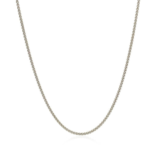 Bids.com 18k White Gold Round Wheat Chain 1.4mm Necklaces White Smoke 16 / White Gold,18 / White Gold,One / White Gold