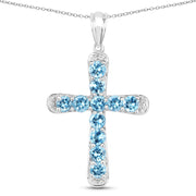 Bids.com 3.85 Carat Genuine Blue Topaz .925 Sterling Silver Pendant Pendants White Smoke