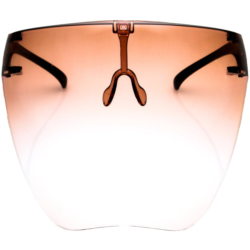 zeroUV Ombre Protective Face Shield Full Cover Visor Glasses/Sunglasses (Anti-Fog) D188 Sunglasses White Smoke Apricot Ombre