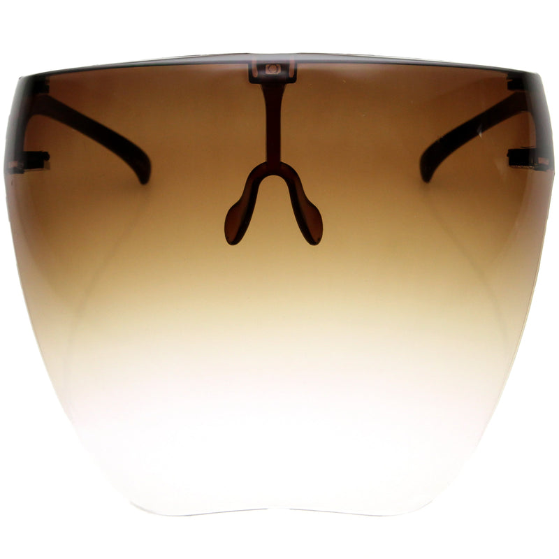 zeroUV Ombre Protective Face Shield Full Cover Visor Glasses/Sunglasses (Anti-Fog) D188 Sunglasses White Smoke Amber Ombre