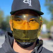 zeroUV Protective Face Shield Full Cover Visor Glasses/Sunglasses (Anti-Fog) D188 Sunglasses Dim Gray Black / Fire,Black / Rainbow,Black / Silver Mirror,Black / Pink Mirror,Clear / Clear,Clear / Iridescent,Light Tan,Smoke,Blue,Yellow,Pink,Red,Purple