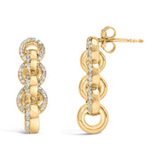 Bids.com 14K Yellow Gold Plated .925 Sterling Silver 1/2 Cttw Diamond Chain Link Drop Earrings (H-I Color, I1-I2 Clarity) Earrings White Smoke Yellow.Sterling Silver / 0.51
