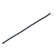 Bids.com .925 Sterling Silver 1/10 Cttw Miracle-Set Treated Blue Color Diamond Miracle Plate "S" Link Tennis Bracelet (Blue Color, I2- I3 Clarity) - 7.25" Bracelets White Smoke White.Sterling Silver / 7.25