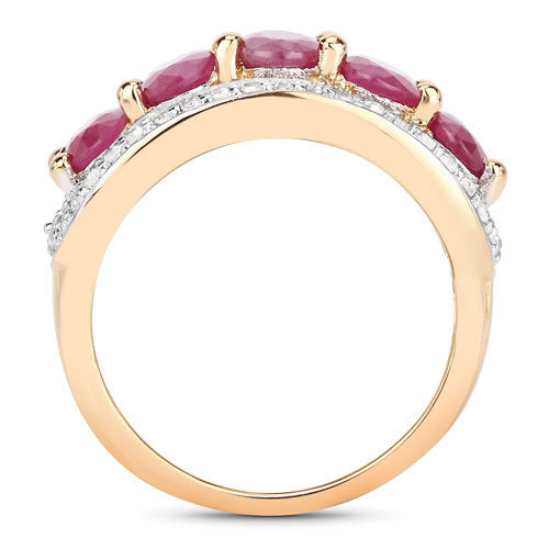 Bids.com 1.74 Carat Genuine Ruby and White Diamond .925 Sterling Silver Ring Rings White Smoke size 8.00,size 6.00,size 7.00,size 9.00,size 5.00,size 10.00
