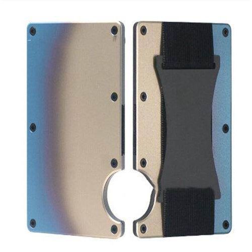 SmartPursue™ Carbon Fiber Wallet - RFID Blocking Metal Card Holder Card Wallet Dark Gray Gradient Purple Blue
