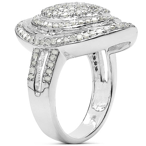 Bids.com 1.13 Carat Genuine White Diamond .925 Sterling Silver Ring Rings White Smoke size 7.00,size 6.00,size 8.00,size 9.00