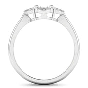 Bids.com 0.20 Carat Genuine White Diamond 14K White Gold Semi Mount Ring - holds 8x6mm Oval Gemstone Rings White Smoke size 6.00,size 7.00,size 8.00