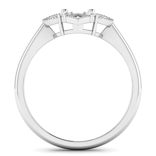 Bids.com 0.20 Carat Genuine White Diamond 14K White Gold Semi Mount Ring - holds 8x6mm Oval Gemstone Rings White Smoke size 6.00,size 7.00,size 8.00