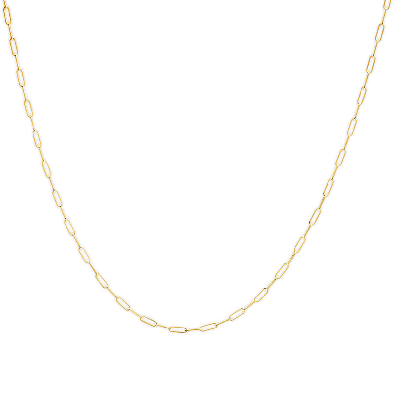 Bids.com Solid 14K Yellow Gold 2.5mm Paperclip Chain Necklace Unisex 18" Inches Necklaces White Smoke Yellow.Gold / 18,White.Gold / 18