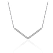 Bids.com Diamond Chevron Pendant in 14k White Gold (1/3 cttw) Necklaces White Smoke 18 / White Gold