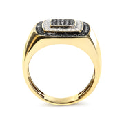 Bids.com Men's 10K Yellow Gold 3/4 Cttw White and Black Treated Diamond Ring Band (Black / I-J Color, I2-I3 Clarity) - Size 10 Rings White Smoke 10 / Yellow.Gold,9 / Yellow.Gold,11 / Yellow.Gold