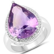 Bids.com 9.00 Carat Genuine Amethyst .925 Sterling Silver Ring Rings White Smoke size 6.00,size 7.00,size 9.00,size 8.00,size 5.00