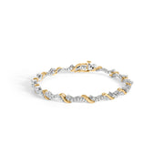 Bids.com 10K Yellow and White Gold 2.00 Cttw Diamond "S" Link 7" Bracelet (H-I Color, I2-I3 Clarity) Bracelets White Smoke YellowWhite.Gold / 7