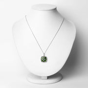 Bids.com 3.25 Carat Genuine Chrome Diopside and White Zircon .925 Sterling Silver Pendant Pendants Lavender