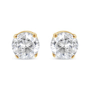 Bids.com AGS Certified 14K Yellow Gold 1/2 Cttw 4 Prong Set Brilliant Round-Cut Solitaire Diamond Push Back Stud Earrings (O-P, Color, SI2-I1 Clarity) Earrings White Smoke Yellow.Gold / 0.5