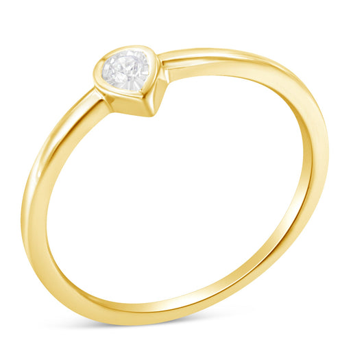 Bids.com 14K Yellow Gold Plated .925 Sterling Silver 1/20 Carat Diamond Teardrop Pear-Shaped Miracle Set Petite Fashion Ring (J-K Color, I1-I2 Clarity) - Size 6 Rings White Smoke 7 / Yellow.Sterling Silver,6 / Yellow.Sterling Silver,8 / Yellow.Sterling Silver