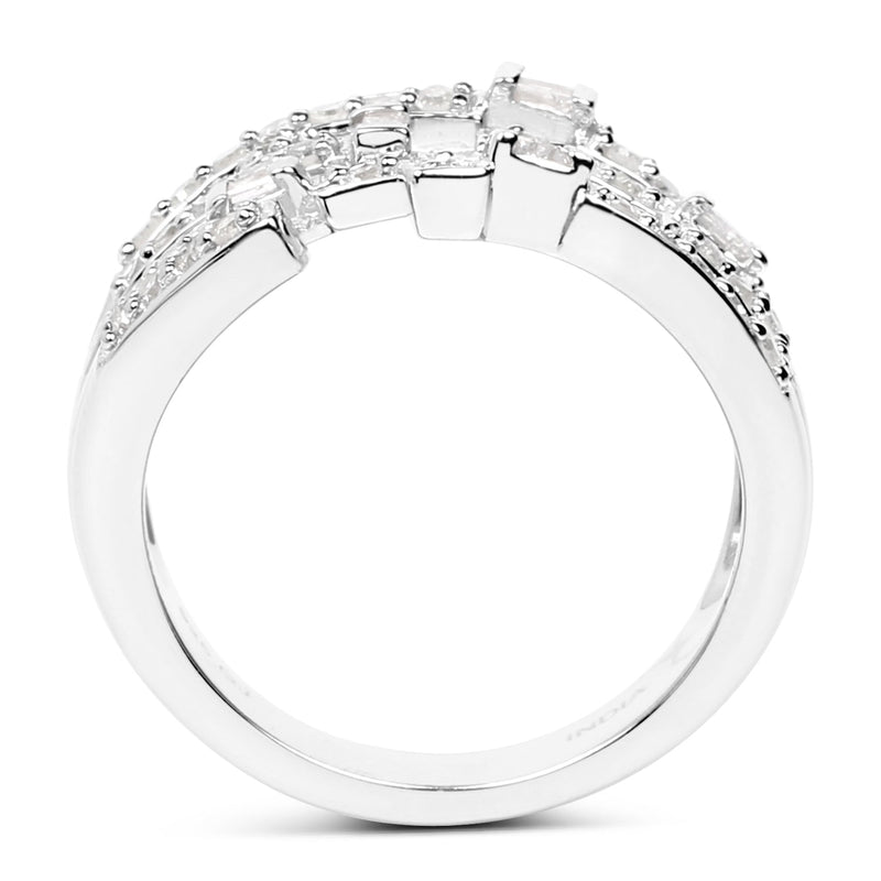 Bids.com 0.60 Carat Genuine White Diamond .925 Sterling Silver Ring Rings White Smoke size 9.00,size 6.00,size 7.00,size 8.00